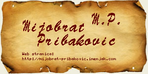 Mijobrat Pribaković vizit kartica